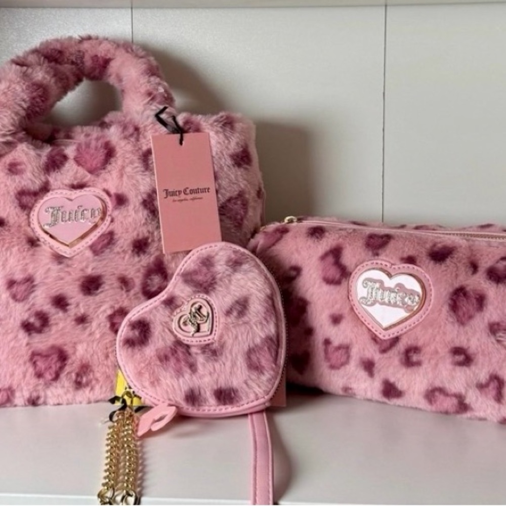 Juicy Couture Pink Furry Warm Up Set